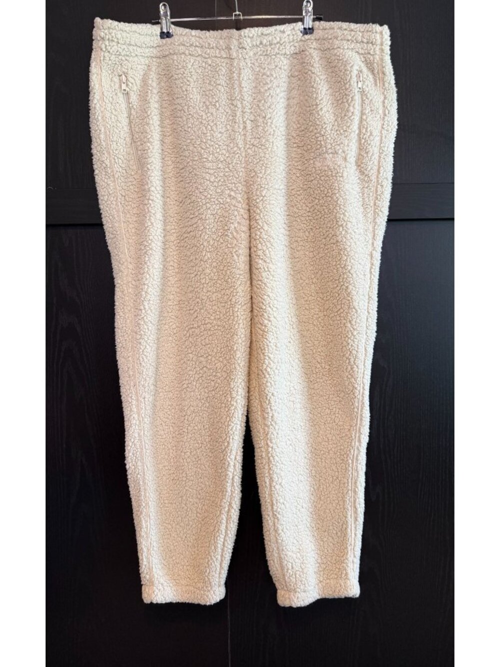 Skims Women's Cozy Knit Teddy Jogger Pants XL Bone White Pull On Lounge Comfy